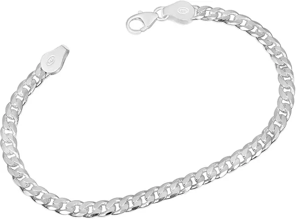 JUS_925_Sterling_Silver_Curb_Chain_Bracelet_for_Men_&_Women_Solid_Italian_Style_Flat_Link_Chain_High_Polish_Finish_Durable_Lobster_Clasp_Minimalist_Everyday_Jewelry