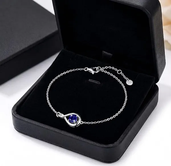 JUS_Blue_Sapphire_Bracelet_925_Sterling_Silver_Minimalist_Solitaire_Gemstone_Chain_Bracelet_for_Women,_Adjustable_7–8_Inch