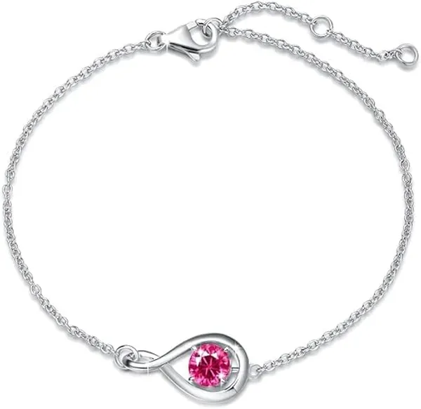 JEWEL_UP_BY_SARITA_Pink_Tourmaline_Bracelet_925_Sterling_Silver_–_Minimalist_Solitaire_Gemstone_Chain_Bracelet_for_Women,_Adjustable_7–8_Inch,_Elegant_Fine_Jewelry