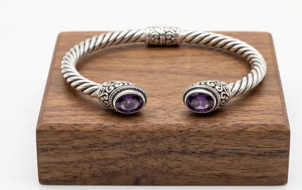 JUS_Amethyst_Gemstone_Bracelet_for_Women_&_Men_Natural_Purple_Amethyst_Oval_Stone_Twisted_Cuff_Bracelet_Handmade_Vintage_Style_Silver_Open_Bracelet_Jewelry