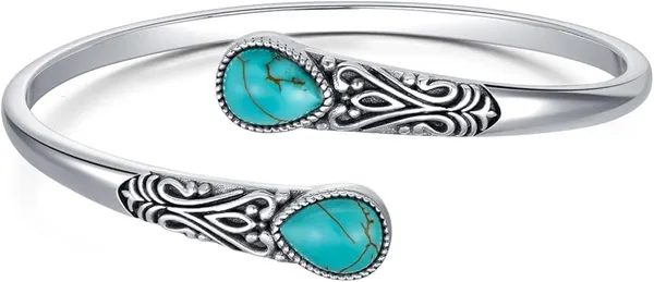 Natural_Turquoise_Gemstone_Handmade_Bracelet_Sterling_Silver_Jewelry_For_Women