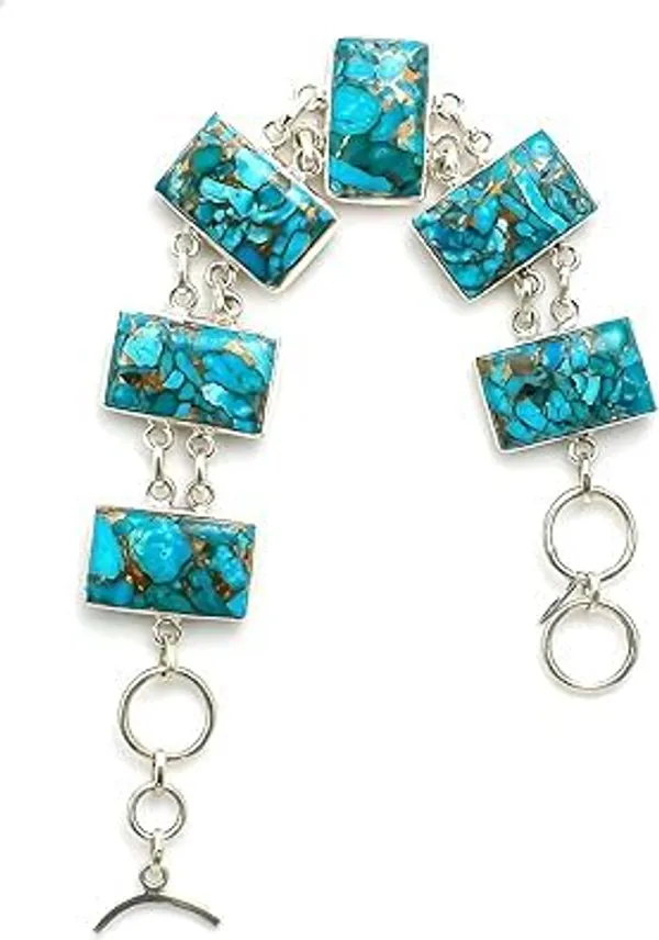 Natural_Blue_Turquoise_And_Silver_Premium_Bracelet_For_Women