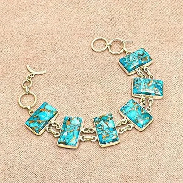 Natural_Blue_Turquoise_And_Silver_Premium_Bracelet_For_Women