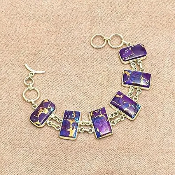 Natural_Purple_Turquoise_Gemstone_Handmade_Silver_Premium_Bracelet_For_Women