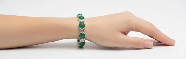 Green_Onyx_Bracelet_for_Women_&_Men_Natural_Oval_Green_Onyx_Gemstone_Link_Bracelet_Handmade_Silver_Jewelry_with_Lobster_Clasp