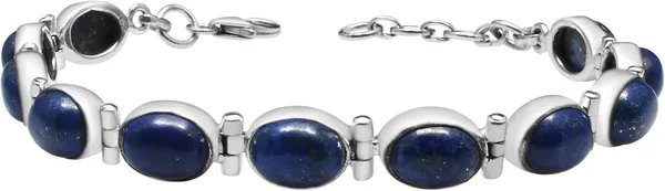 Natural_Lapis_Lazuli_Bracelet_Oval_Blue_Gemstone_Link_Chain_Bracelet_with_Lobster_Clasp