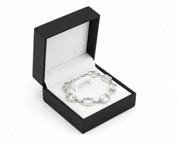 JEWEL_UP_BY_SARITA_925_Sterling_Silver_White_Topaz_Tennis_Bracelet_Rectangular_Cut_Gemstones_Secure_Lobster_Clasp_High-Polish_Finish
