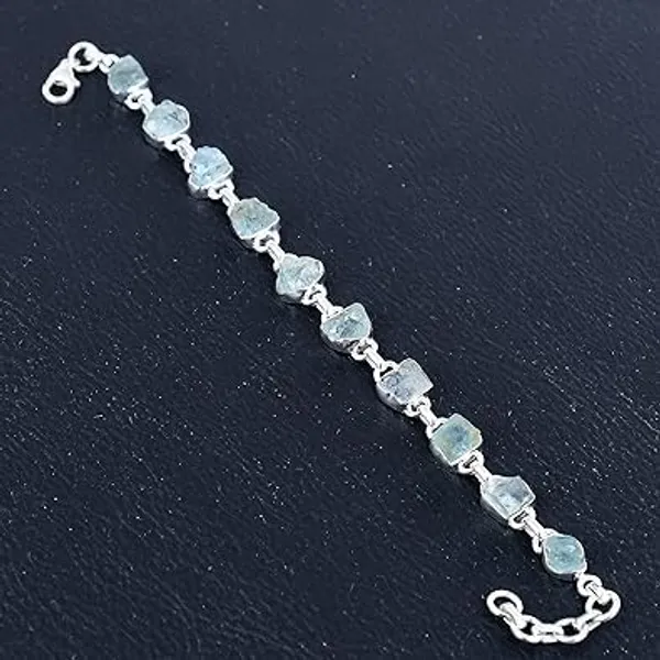 Natural_Blue_Aquamarine_Gemstone_Handmade_Raw_Stone_Link_Bracelet