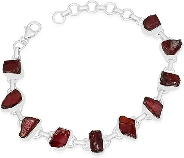 Natural_Red_Garnet_Gemstone_Handmade_Raw_Stone_Link_Bracelet