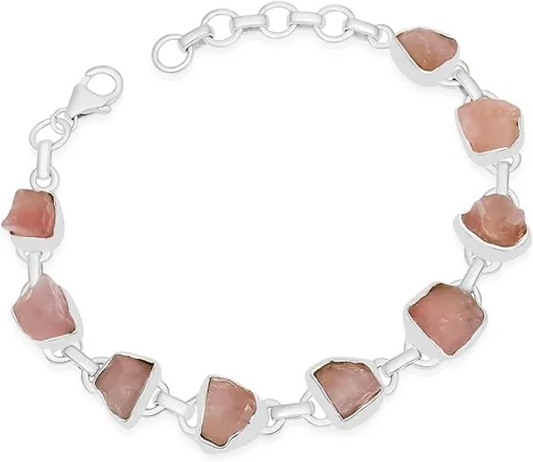 JUS_925_Sterling_Silver_Rough_Multi_Gemstone_Bracelet_Handmade_Raw_Stone_Link_Bracelet_For_Women