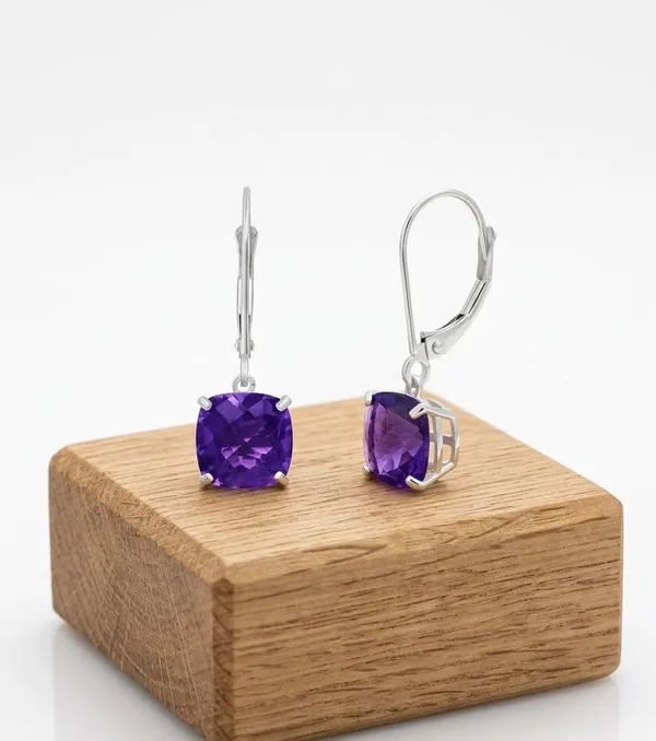 JUS_Amethyst_Gemstone_Dangle_Earrings_for_Women_Cushion_Cut_Purple_Amethyst_Drop_Earrings_in_Sterling_Silver_Leverback_Setting_Handmade_February_Birthstone_Jewelry