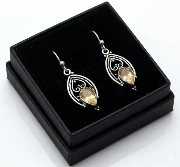 Natural_Citrine_Gemstone_Dangle_Earrings_for_Women_–_925_Sterling_Silver_Handmade_Drop_Earrings_–_Pear_Shape_November_Birthstone_Jewelry_–_Lightweight_French_Wire_Hook_Gift_for_Her