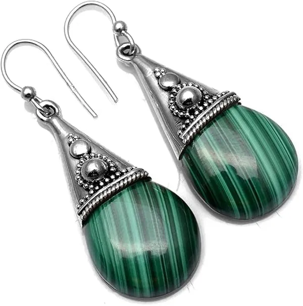 Natural_Malachite_Teardrop_Dangle_Earrings_for_Women_925_Sterling_Silver_Handmade_Green_Striped_Gemstone_Drop_Earrings_Boho_Statement_Jewelry_Gift_for_Her_French_Wire_Hook