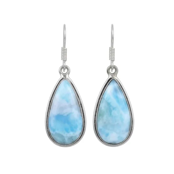JUS_925_Sterling_Silver_Pear_Shape_Gemstone_Earrings_for_Women_Blue_Natural_Larimar_Style_Teardrop_Dangle_Earrings_French_Wire_Hook_Birthstone_Jewelry