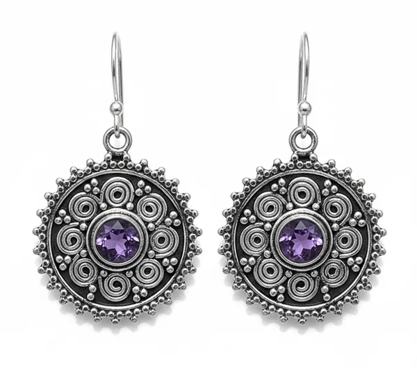 Amethyst_Dangle_Earrings_for_Women_Handmade_Round_Oxidized_Silver_Drop_Earrings_with_Natural_Purple_Gemstone_Boho_Vintage_Jewelry