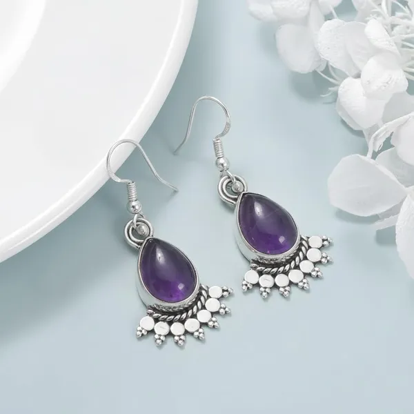925_Sterling_Silver_Amethyst_Dangle_Earrings_for_Women_Handmade_Teardrop_Purple_Gemstone_Drop_Earrings_Boho_Ethnic_Jewelry