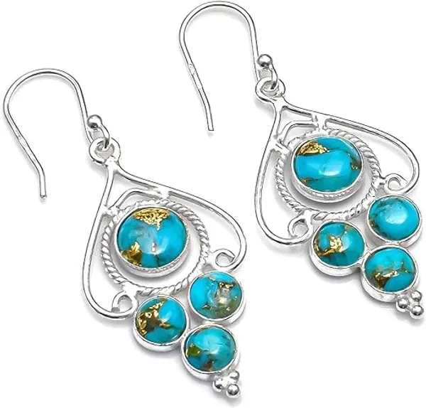 Natural_Turquoise_Dangle_Earrings_Handmade_Multi_Stone_Chandelier_Drop_Earrings_for_Women_Boho_Statement_Jewelry