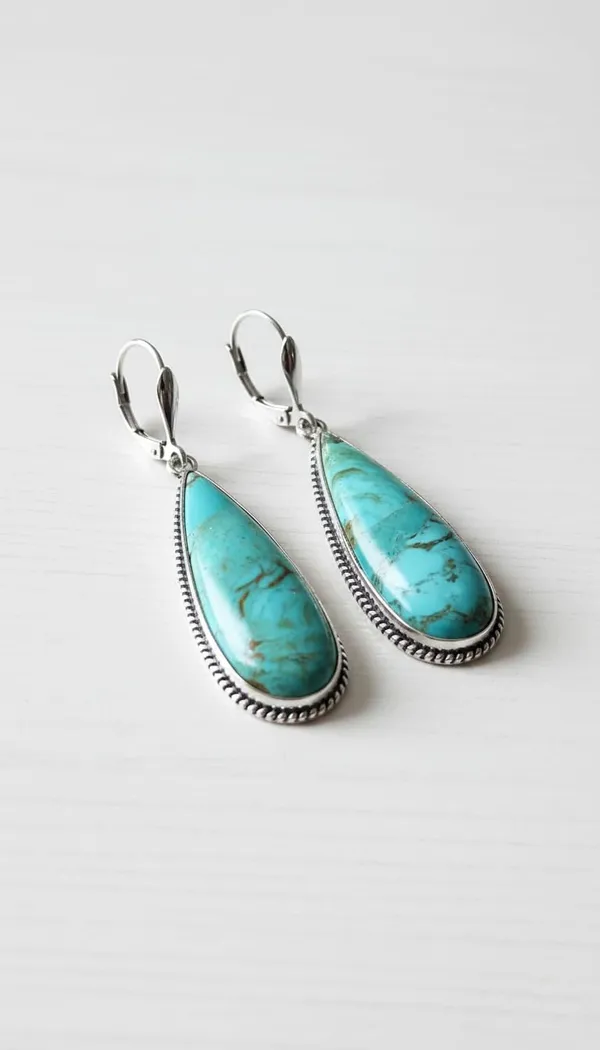 Natural_Turquoise_Drop_Earrings_for_Women_925_Sterling_Silver_Handmade_Long_Teardrop_Dangle_Earrings,_Genuine_Turquoise_Stone,_Leverback_Closure,_Boho_Jewelry