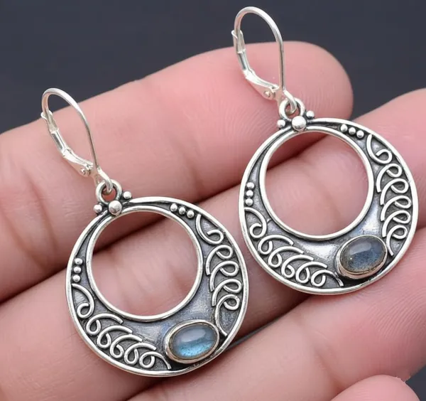 925_Sterling_Silver_Oxidized_Hoop_Dangle_Earrings_Natural_Labradorite_Circle_Drop_Earrings_for_Women_Handmade_Vintage_Boho_Jewelry,_Leverback_Closure