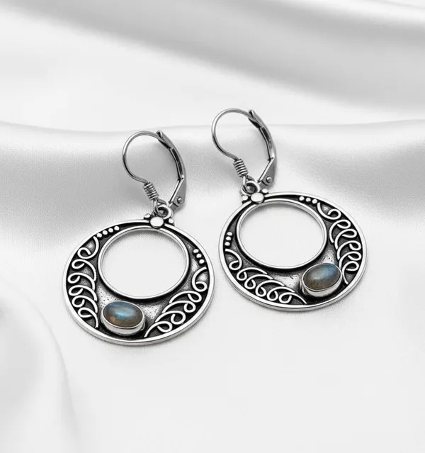 925_Sterling_Silver_Oxidized_Hoop_Dangle_Earrings_Natural_Labradorite_Circle_Drop_Earrings_for_Women_Handmade_Vintage_Boho_Jewelry,_Leverback_Closure