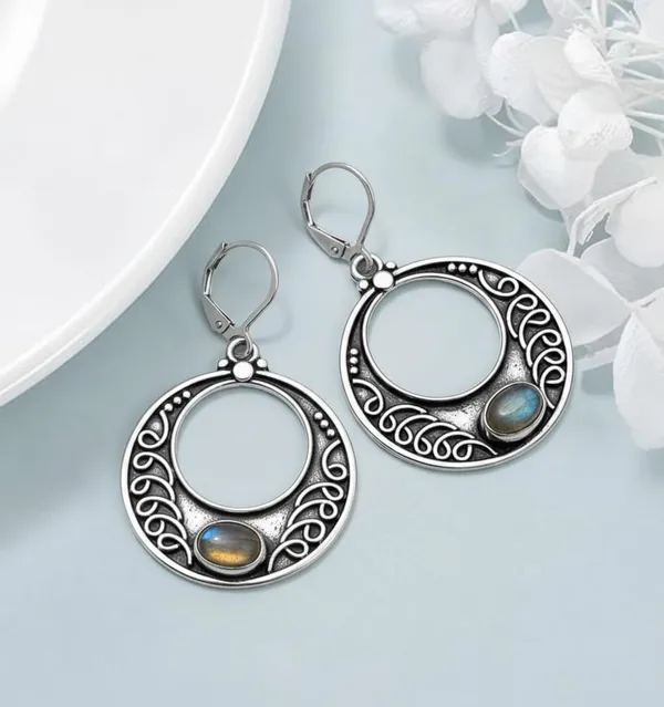 925_Sterling_Silver_Oxidized_Hoop_Dangle_Earrings_Natural_Labradorite_Circle_Drop_Earrings_for_Women_Handmade_Vintage_Boho_Jewelry,_Leverback_Closure