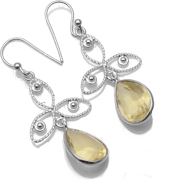 JUS_Natural_Green_Amethyst_Teardrop_Dangle_Earrings_for_Women_–_925_Sterling_Silver_Floral_Design,_Faceted_Prasiolite_Drop,_French_Wire_Hook,_Handmade_Statement_Jewelry