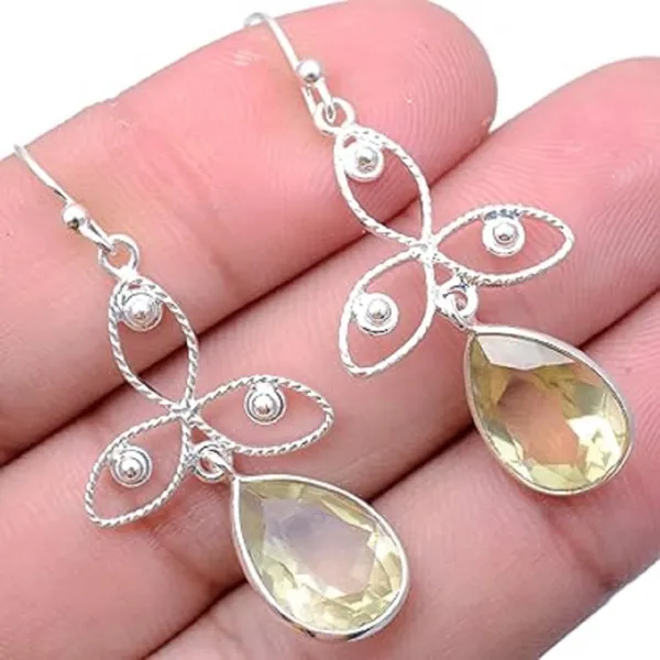 JUS_Natural_Green_Amethyst_Teardrop_Dangle_Earrings_for_Women_–_925_Sterling_Silver_Floral_Design,_Faceted_Prasiolite_Drop,_French_Wire_Hook,_Handmade_Statement_Jewelry