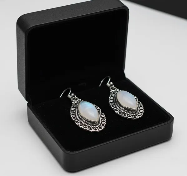 JUS_925_Sterling_Silver_Rainbow_Moonstone_Dangle_Earrings_for_Women_Natural_Marquise_Cabochon_Gemstone_Vintage_Filigree_Design_French_Wire_Hook_Drop_Earrings_Handmade_Statement_Jewelry