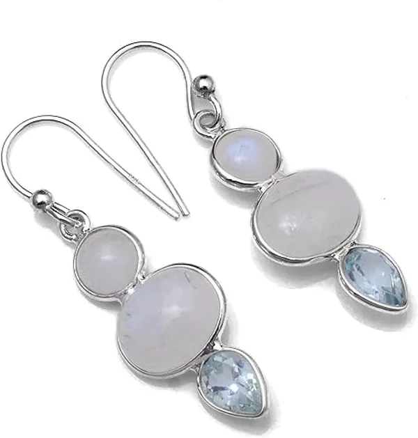 White_And_Blue_Silver_Premium_Earring_For_Women