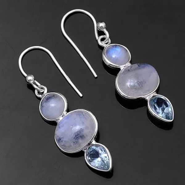 White_And_Blue_Silver_Premium_Earring_For_Women