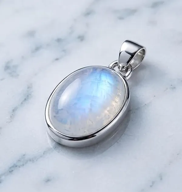 JUS_Genuine_Rainbow_Moonstone_Pendant_Necklace_for_Women_in_925_Sterling_Silver_Natural_Oval_Moonstone_Cabochon_Pendant_Handmade_June_Birthstone_Wedding_Jewelry