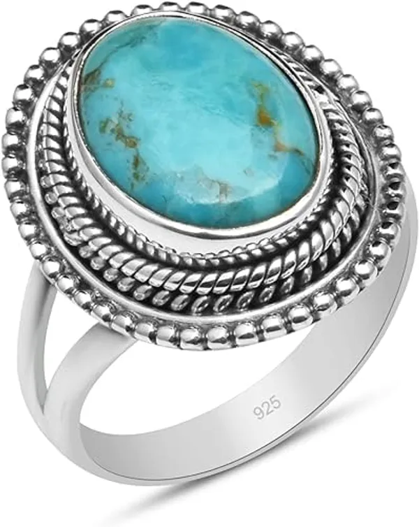 JEWEL_UP_BY_SARITA_Natural_Turquoise_Ring_for_Women_925_Sterling_Silver_Handmade_Statement_Ring_Oval_Blue_Turquoise_Gemstone_Boho_Vintage_Jewelry_for_Her