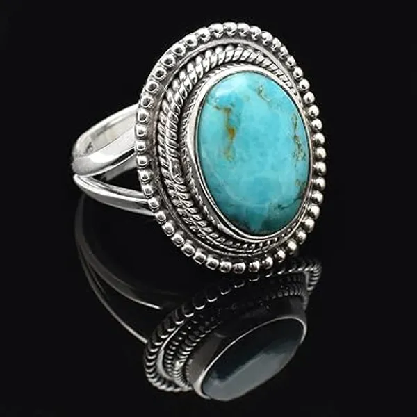 JEWEL_UP_BY_SARITA_Natural_Turquoise_Ring_for_Women_925_Sterling_Silver_Handmade_Statement_Ring_Oval_Blue_Turquoise_Gemstone_Boho_Vintage_Jewelry_for_Her