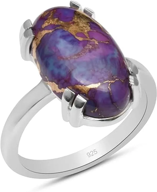JEWEL_UP_BY_SARITA__Natural_Purple_Copper_Turquoise_Oval_Ring_in_925_Sterling_Silver_Handmade_Gemstone_Statement_Ring_for_Women_Boho_Ethnic_Jewelry