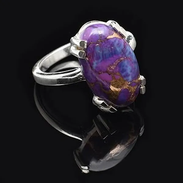 JEWEL_UP_BY_SARITA__Natural_Purple_Copper_Turquoise_Oval_Ring_in_925_Sterling_Silver_Handmade_Gemstone_Statement_Ring_for_Women_Boho_Ethnic_Jewelry