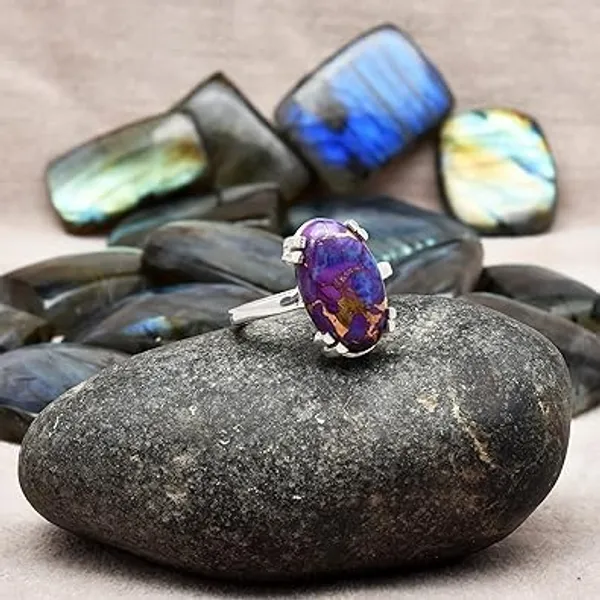 JEWEL_UP_BY_SARITA__Natural_Purple_Copper_Turquoise_Oval_Ring_in_925_Sterling_Silver_Handmade_Gemstone_Statement_Ring_for_Women_Boho_Ethnic_Jewelry