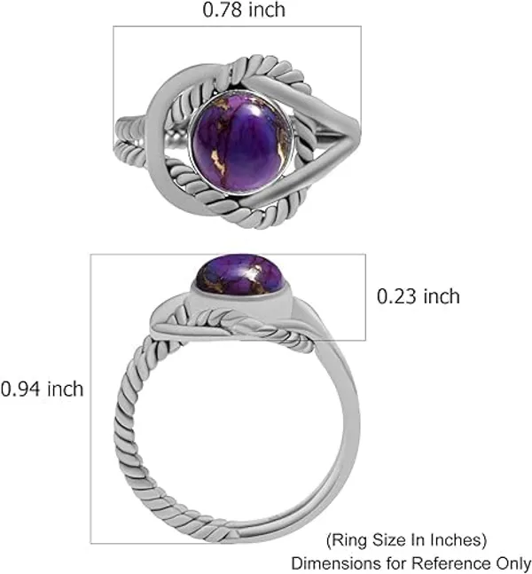 JEWEL_UP_BY_SARITA_Natural_Purple_Turquoise_Ring_7mm_Oval,_925_Sterling_Silver_Twisted_Rope_Split_Shank_Ring_for_Women,_Handmade_Gemstone_Jewelry