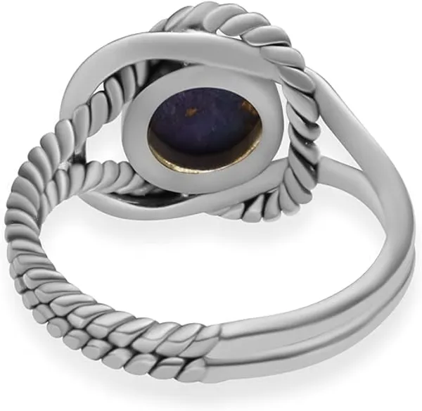 JEWEL_UP_BY_SARITA_Natural_Purple_Turquoise_Ring_7mm_Oval,_925_Sterling_Silver_Twisted_Rope_Split_Shank_Ring_for_Women,_Handmade_Gemstone_Jewelry