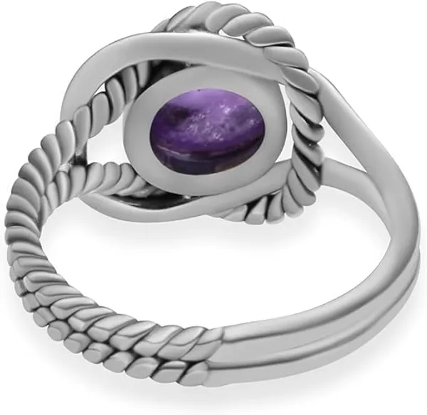 JEWEL_UP_BY_SARITA_Natural_Amethyst_Ring_7mm_Round_Gemstone_925_Sterling_Silver_Twisted_Rope_Split_Shank_Ring_for_Women,_Handmade_Purple_Stone_Silver_Jewelry