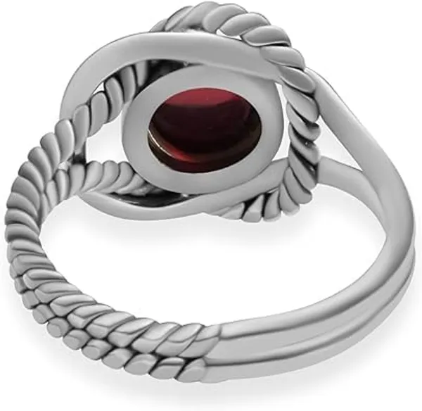 JEWEL_UP_BY_SARITA_JUS_Natural_7mm__Rubellite_Gemstone_Ring_for_Women,_925_Sterling_Silver_Twisted_Rope_Split_Shank_Ring,_Handmade_Boho_Statement_Jewelry