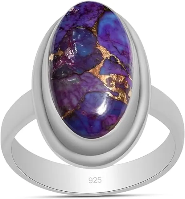 JEWEL_UP_BY_SARITA_Natural_Purple_Turquoise_Oval_Ring_for_Women_Solid_925_Sterling_Silver_Handmade_Statement_Ring,_Genuine_Gemstone_Bezel_Set_Jewelry