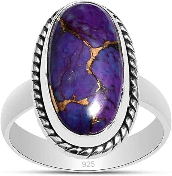 JEWEL_UP_BY_SARITA_Natural_Purple_Turquoise_Oval_Gemstone_Ring_for_Women_925_Sterling_Silver_Twisted_Rope_Band_Handmade_Statement_Jewelry