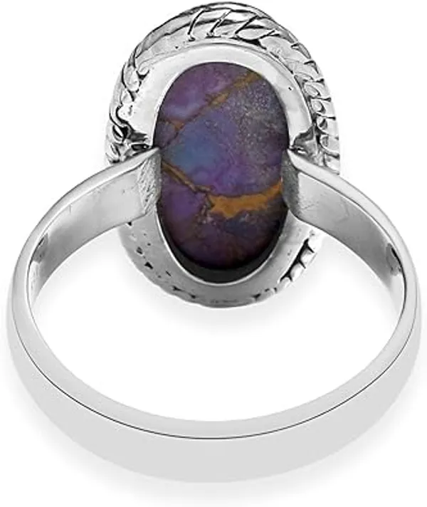 JEWEL_UP_BY_SARITA_Natural_Purple_Turquoise_Oval_Gemstone_Ring_for_Women_925_Sterling_Silver_Twisted_Rope_Band_Handmade_Statement_Jewelry