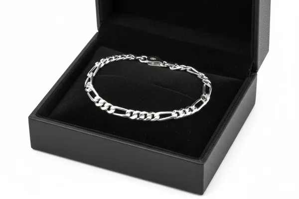 JUS_Solid_925_Sterling_Silver_Diamond-Cut_Figaro_Chain_Bracelet_8_Inch_Classic_Italian_Link_Bracelet_for_Unisex_Silver_Jewelry_with_Lobster_Clasp