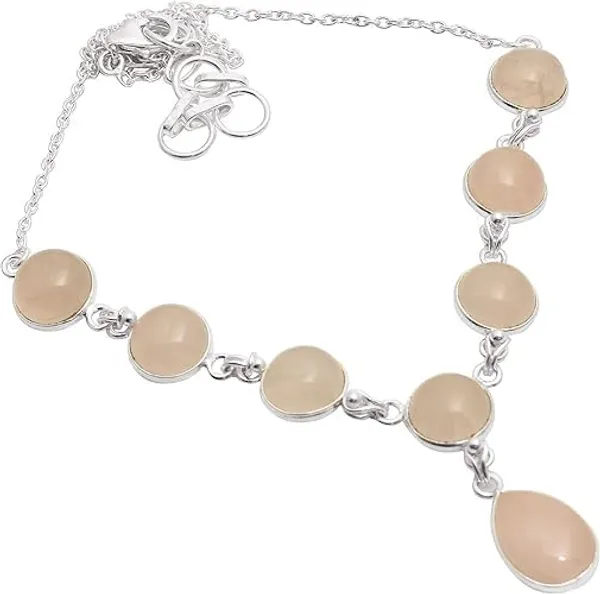 Natural_Rose_Quartz_Teardrop_Necklace_for_Women_925_Sterling_Silver_Handmade_Drop_Pendant_Necklace_with_Adjustable_Chain