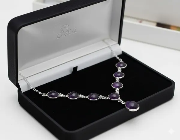 JUS_Natural_Amethyst_Gemstone_925_Sterling_Silver_Teardrop_Necklace_For_Women