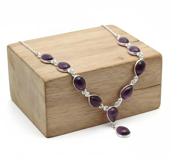 Natural_Amethyst_Gemstone_925_Sterling_Silver_Teardrop_Necklace_For_Women