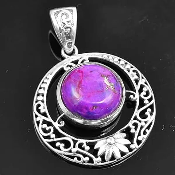 JUS_Purple_Turquoise_Pendant_for_Women_Natural_Purple_Turquoise_Gemstone_925_Sterling_Silver_Handmade_Statement_Pendant_Boho_Vintage_Jewelry