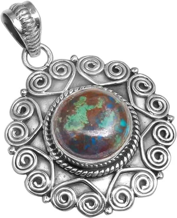 JUS_925_Natural_Azurite_Gemstone_Pendant_Silver_Unique_Blue_Green_Stone_Handmade_Artisan_Jewelry_Statement_Healing_for_Women