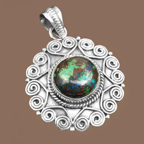 JUS_925_Natural_Azurite_Gemstone_Pendant_Silver_Unique_Blue_Green_Stone_Handmade_Artisan_Jewelry_Statement_Healing_for_Women
